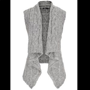 Silver Jeans Grey Thick Knit Cable Vest